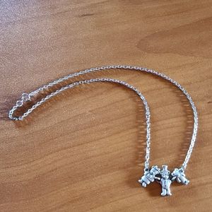 Vintage sterling silver family of bears necklace.
